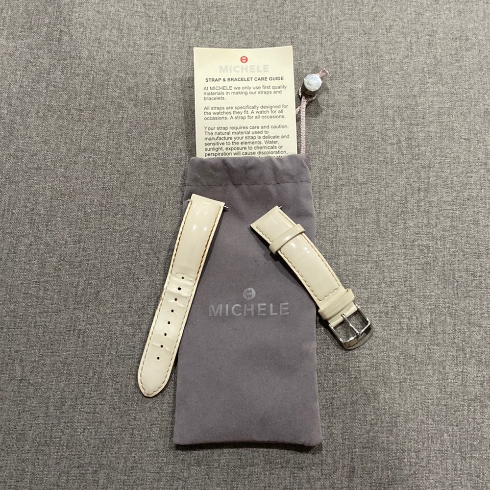 Michele leather watch strap